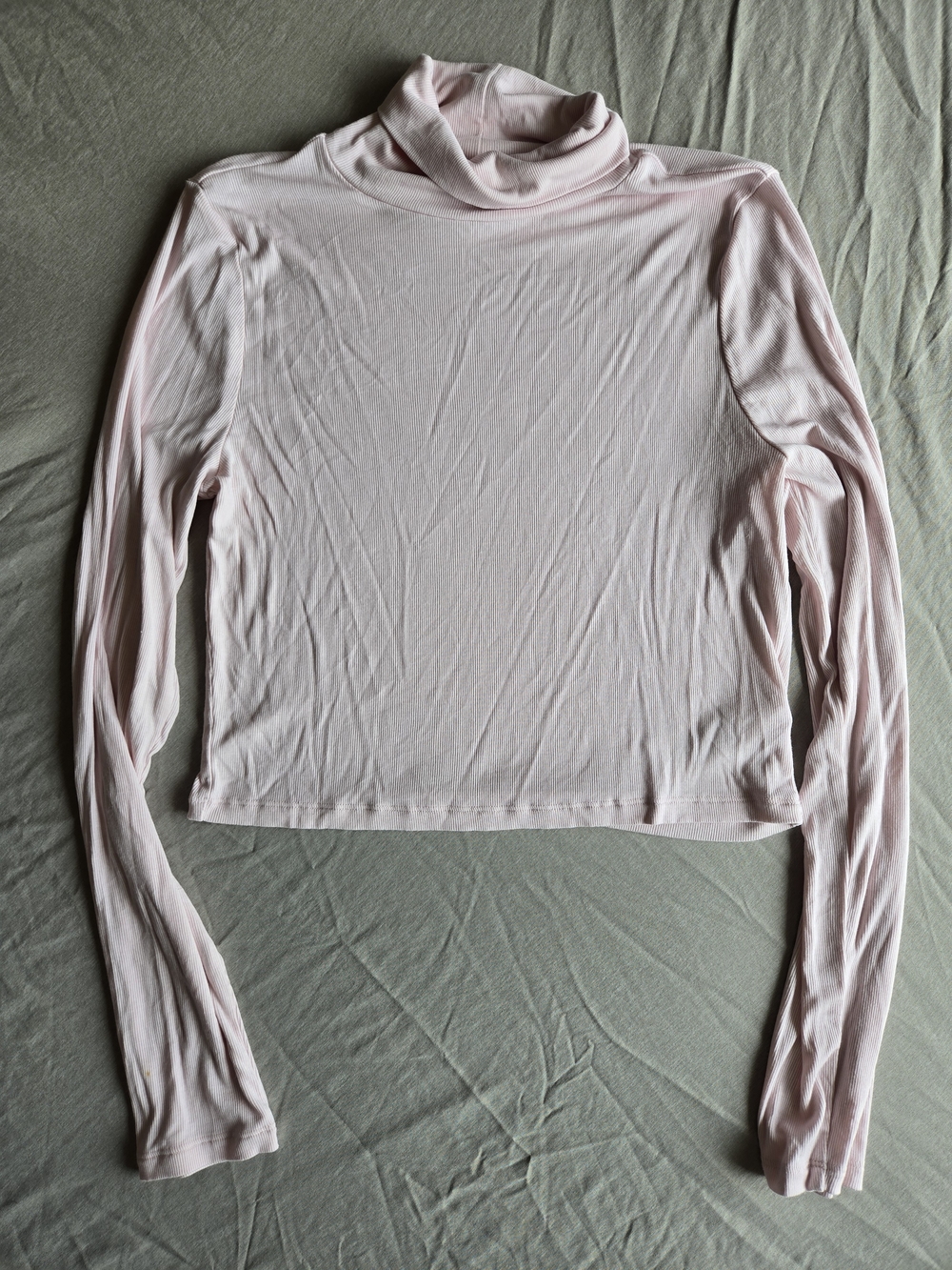 Aritzia Sunday Best Freshman Ribbed Turtleneck Top - Soft Pink